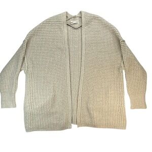 Anthropologie Open Knit Cardigan‎ Waffle Knit Cozy Layering Neutral Size M